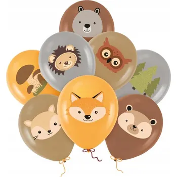 Balónek Latexové balónky Lesní zvířátka Narozeniny Woodland 30 cm, 8 ks