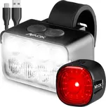 VAYOX Sada cyklistických světel VA0151 + VA0156 přední a zadní USB-C 0,1 MM ČERNÁ