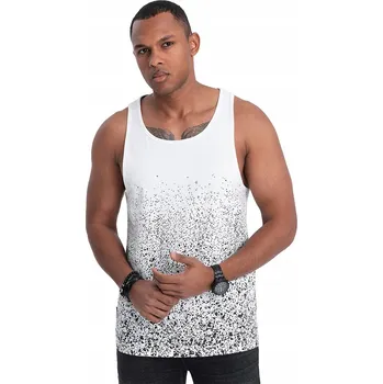 Pánské tílko Pánské tílko 100% bavlna s potiskem bílé V1 OM-TSTT-22SS-001 S