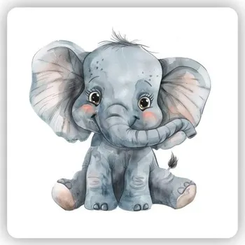 Dekorativní magnet Magnetka 65x65mm ve tvaru čtverce - malé usměvavé slůně