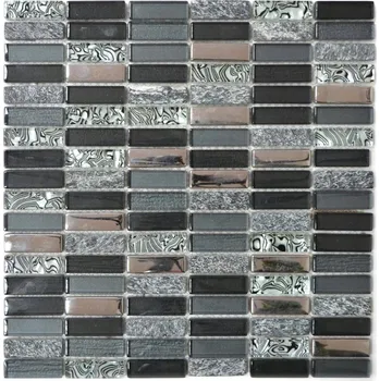 Obklad Mozaika WzorcowniaStudio 29,8 x 30,4 cm, odstíny šedé a stříbrné