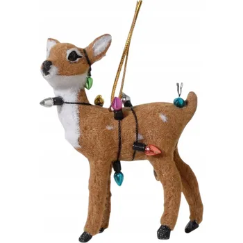 Vánoční dekorace Přívěsek vánoční koule srnka se světýlky
