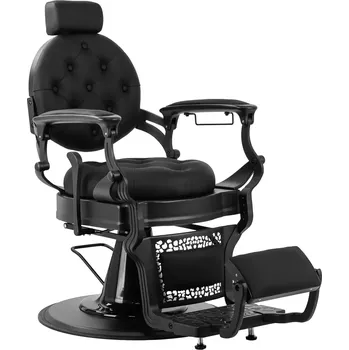 Kadeřnické křeslo Barber křeslo NICCOLO - černé, černý rám