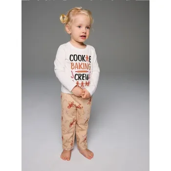 Dívčí spodní prádlo Sinsay - Dvoudílné vánoční pyžamo s motivem perníčků - krémová - 569GT-01X - 569GT-01X-74
