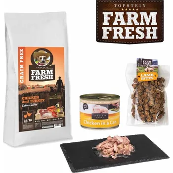 Krmivo pro psa Balíček pro štěňata Farm Fresh Chicken and Turkey Active/Puppy Grain Free 15kg