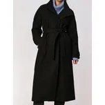 Sinsay - Dlouhý klasický kabát s páskem - černá - 622FH-99X - 622FH-99X-S