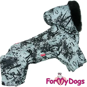 Obleček pro psa FOR MY DOGS Overal GREY/BLACK, šedý Velikost: 10/XS