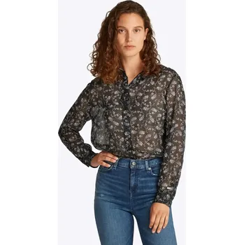 Dámská halenka Tommy Jeans dámská černá vzorovaná halenka 99911624-8720638808848