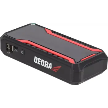Powerbanka Dedra powerbanka 12000mAh Li-Ion, LCD DEPP1201 funkce pomocného startu, svítilna, kabely (Dedra DEPP1201 Power-banka s funkcí startování motoru, proud: 350 / 1800A)