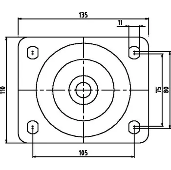 Pojezdové kolečko ZPK 160/GVN Otočné kolo s polyuretanovou obručí s brzdou 7290053q