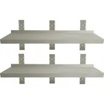 DASgastro Nástěnná police - 1,8 x 0,3m - 2-patrová