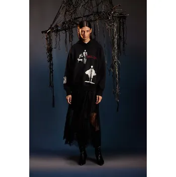 Dámská mikina Mikina Medicine dámská, černá barva, s kapucí, s potiskem RW25-BLDA50 99X, vel. M