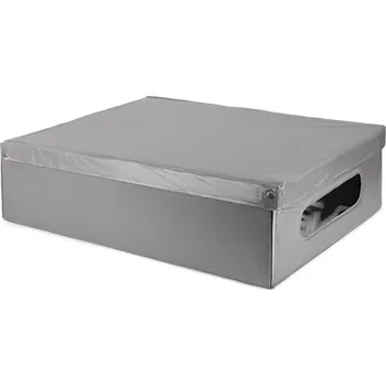 Úložný box Krabice Compactor skládací úložná kartonová, potažená PVC, 58 x 48 x 16 cm, šedá