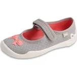 „Dětské bačkory Befado Blanca 114x554 – šedé balerínky na suchý zip | Botonožka.cz“ Velikost: 28