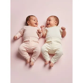 Sinsay - Zateplené kalhoty s ozdobnou krajkou, balení 2 ks - krémová - 829FW-01X - 829FW-01X-74