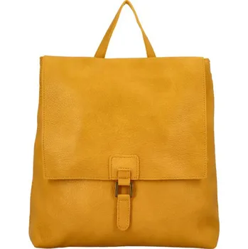 Městský batoh Stylový dámský koženkový kabelko-batoh Octavius, žlutý