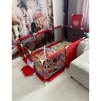 Dětská ohrádka Ohrádka pro děti s brankami - červená