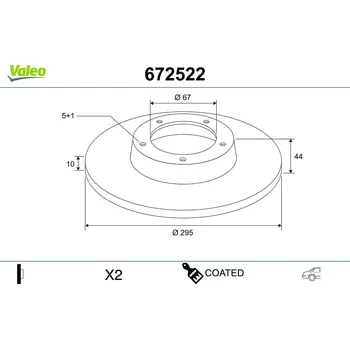 Brzdový kotouč Brzdový kotouč VALEO 672522