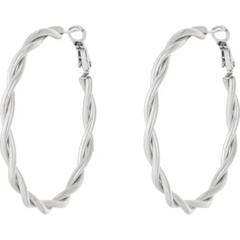 Náušnice Náušnice kruhy TWISTED Silver 5 cm