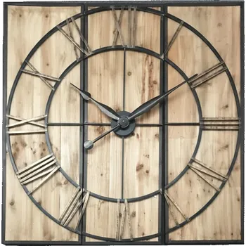 Hodiny Swedörn XXL Dřevěné nástěnné hodiny se zlatými prvky 120 cm