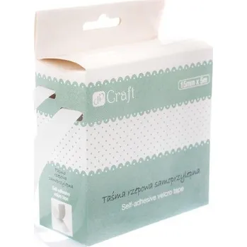 DP Craft Samolepící páska suchý zip, bílá, 15mmx5m