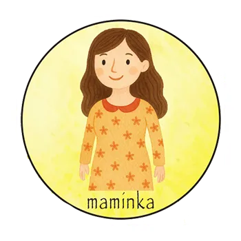 magnetka pro dítě Magnetka pro děti – Maminka, ručně malovaná, 37 mm