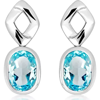 Náušnice Gate Blue Topaz - stříbrné náušnice s modrým topazem