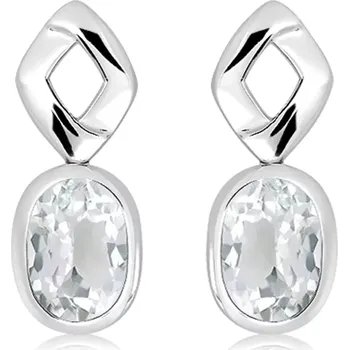 Náušnice Gate White Topaz - stříbrné náušnice s bílým topazem