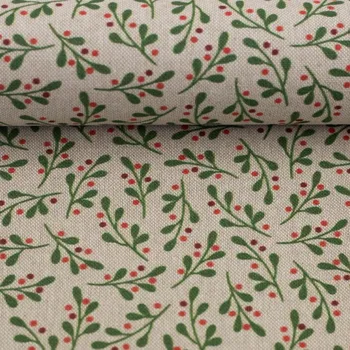 SWAFING dekorační látka Christmas cesmína béžová 1.399999976158142 m