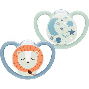 Dudlík NUK Happy Nights 6-18m 2ks/BOX kluk, vel. 6-18 m