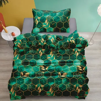 Povlečení NOVINKA 2025! Exkluzivní oboustranné Bavlněné povlečení s 3D efektem 140x200/70x90 cm - PLÁSTVE - ZELENÉ