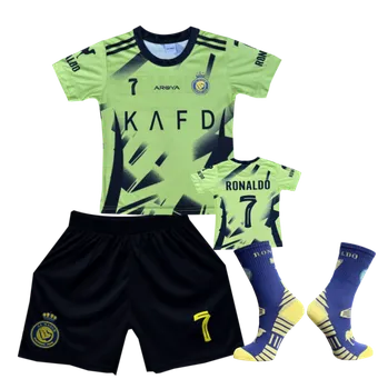 Fotbal Numberoplus Premium Dětský fotbalový dres + fotbalové ponožky Ronaldo Al Nassr - Cristiano Ronaldo CR7 Velikost: 15 let (vel.164)