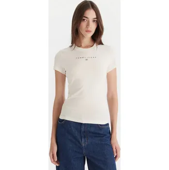 Tommy Jeans dámské krémové tričko 20024208-8721222165767