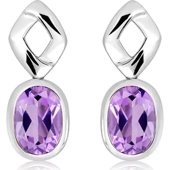 Náušnice Gate S Amethyst - stříbrné náušnice s fialovým amethystem