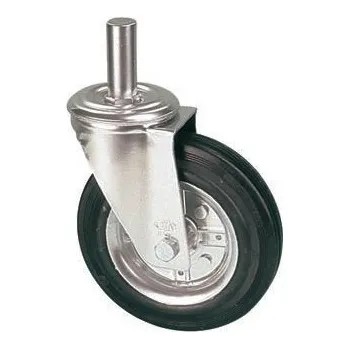 Pojezdové kolečko LNB 100/HR Otočné kolo s černou obručí s čepem 0220948