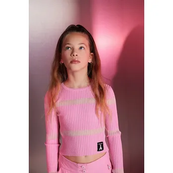 Chlapecké tričko Dětské tričko s dlouhým rukávem Patrizia Pepe R852 růžová barva, 7K0054 30X, vel. 130