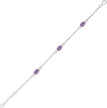 Náramek Silence S Amethyst - stříbrný náramek s ametystem