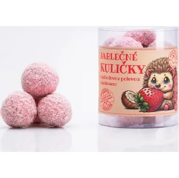 Sušená potravina Jablečné kuličky s jahodovou polevou a kokosem 100g, Bioprodukt