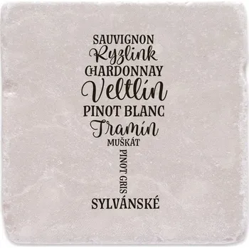 Digitální kompakt Mramorový tácek - Sklenička - bílé odrůdy