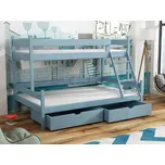 Patrová postel Nevada Barva dřeva: Modrá, Rozměry: 120x200