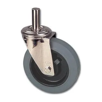 Pojezdové kolečko NHX 200/HR Otočné kolo s šedou gumovou obručí s brzdou a čepem 38x143 0240059J