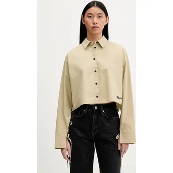 Dámská košile Bavlněná košile Karl Lagerfeld Jeans B1W11027 béžová 08X, vel. M