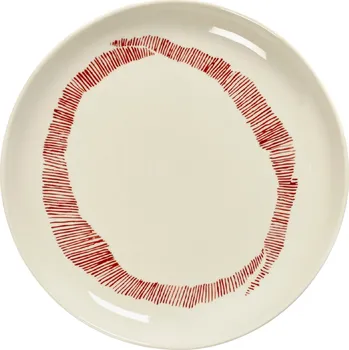 Talíř Serax, Snídaňový talíř Feast 19 cm, bílo-červený - Formadore