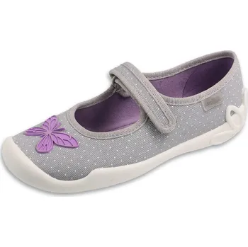 Dětská sportovní obuv „Dětské bačkory Befado Blanca 114Y556 – šedé přezůvky s motýlkem“ Velikost: 35