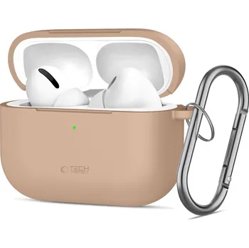 Pouzdro TECH-PROTECT SILICONE HOOK pro Apple AirPods Pro 3 - béžové