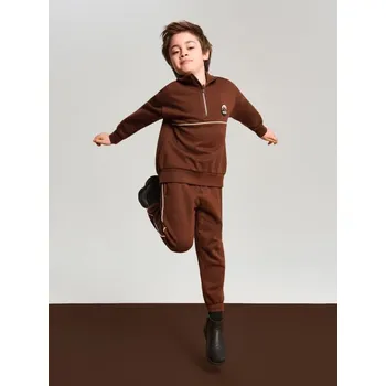 Chlapecké kalhoty Sinsay - Souprava mikiny a&nbsp;kalhot - hnědá - 786GE-88X - 786GE-88X-128