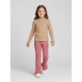 Dívčí kalhoty Sinsay - Legíny s ozdobnými volánky u nohavic - růžová - 660DW-38X - 660DW-38X-98