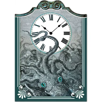 Hodiny Velké nástěnné dřevěné hodiny - Jules Verne, 20 000 mil pod mořem