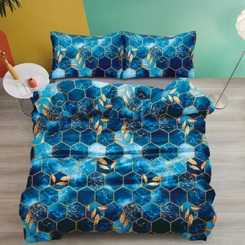 Povlečení NOVINKA 2025 ! EXKLUZIVNÍ OBOUSTRANNÉ BAVLNĚNÉ POVLEČENÍ NA FRANCOUZSKOU PŘIKRÝVKU 200x220 / 70x90cm - PLÁSTVE MODRÉ