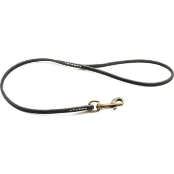 Vodítko pro psa Morko Kožené vodítko s poutkem, černá kůže 7mm, kování staromosaz cm: 100 cm